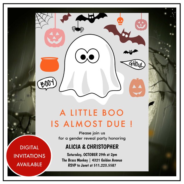 Convite de revelação de gênero do Halloween Fantas (Halloween-Gender-reveal-invitation-Cute-Ghost-1)