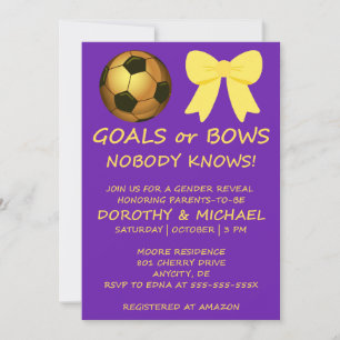 Convite de Revelação de Gênero Goals ou Bows