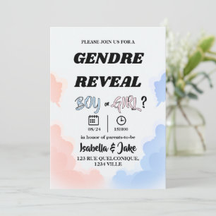 Convite de Revelação de Gênero Menino ou Menina Nu