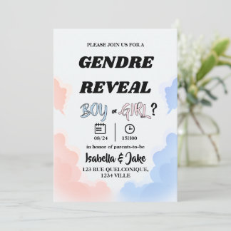 Convite de Revelação de Gênero Menino ou Menina Nu