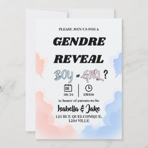 Convite de Revelação de Gênero Menino ou Menina Nu