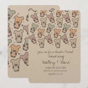 Convite de Revelação de Gênero Pastel Bears