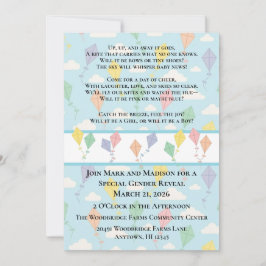 Convite de Revelação de Gênero Voando Alto