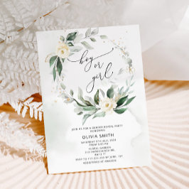 Convite de revelação de gênero Watercolor Greenery