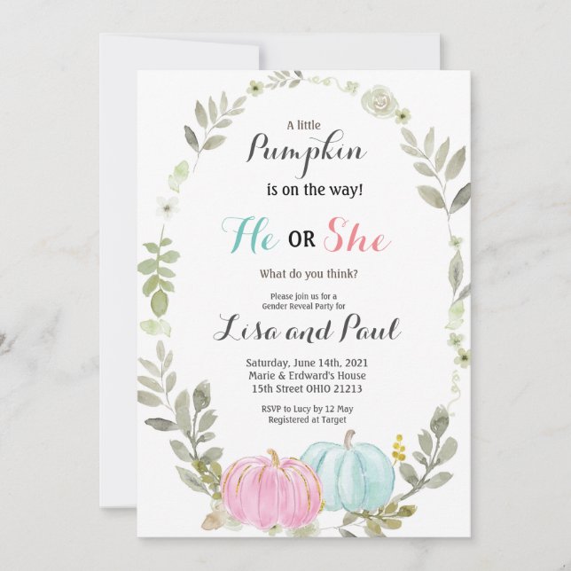 Convite de Revelação do Outono (Frente)