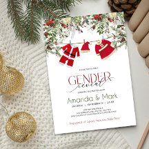 Convite de Revelação do Sexo do Bebê do Papai Noel