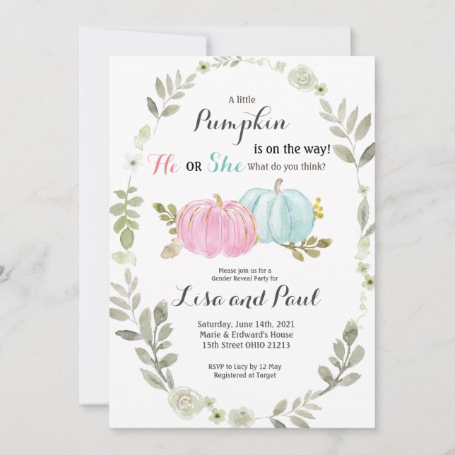 Convite de Revisão de Sexo de Pumpkins (Frente)