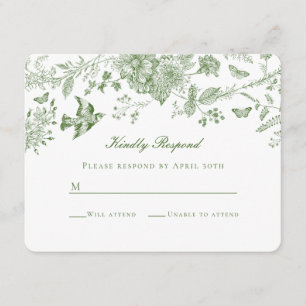 Convite de rifa de fralda floral verde Toile