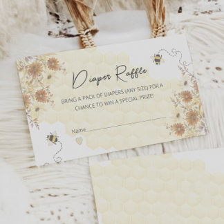 Convite de Rifas de Fraldas para Chá de Bebê Boho