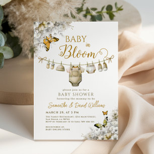 Convite de Roupas Florais Elegantes para Chás de B