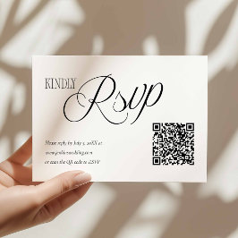 Convite de RSVP de Casamento Elegante com Cartão d