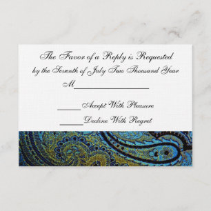 Convite de RSVP de casamento indiano com estampa d