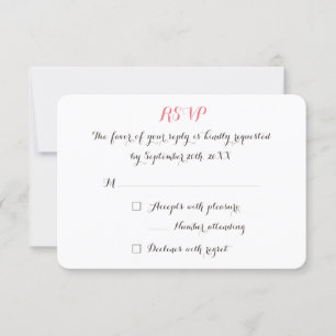 Convite de RSVP de Casamento Personalizado Elegant