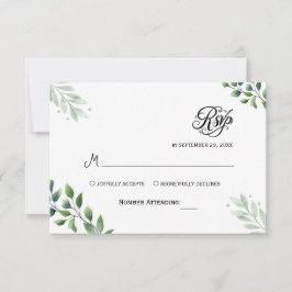 Convite de RSVP de Eucalipto com Simples Vegetação