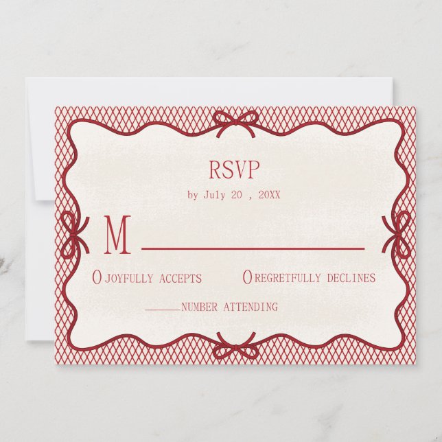 convite de rsvp de foto sobreposta simples em verm (Frente)