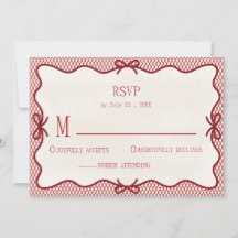 convite de rsvp de foto sobreposta simples em verm