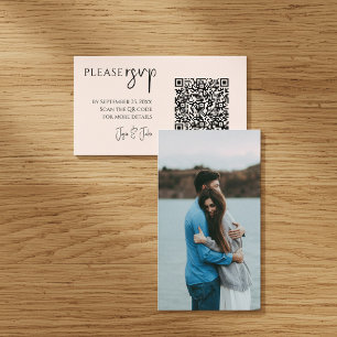 Convite de RSVP Elegante com Sua Foto e Código QR