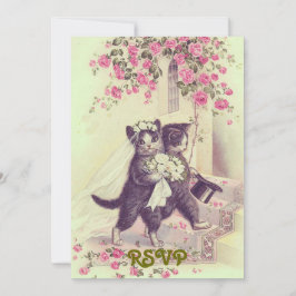 Convite de RSVP Gatos de Casamento