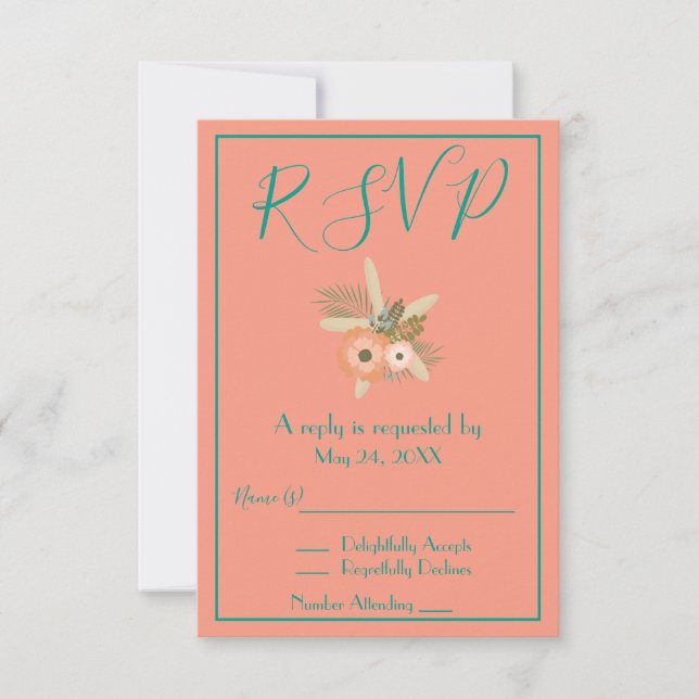 Convite de RSVP Lovely Starfish (Frente)
