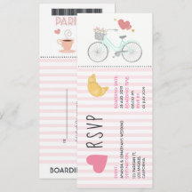 Convite de RSVP para Bilhete de Casamento Temático