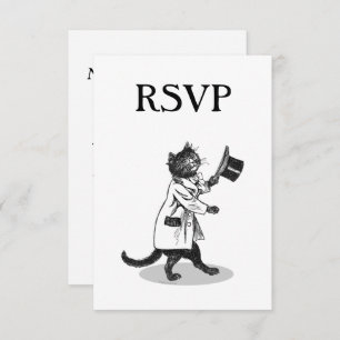 Convite de RSVP Personalizado de Cat do Top Hat