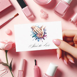 Convite de Salão de Unhas Aquarela Chic