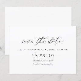 Convite de salva a data preto e branco moderno