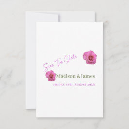 Convite de salva data floral rosa