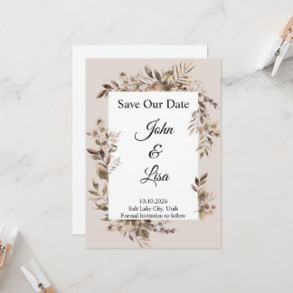 Convite de Salvar a Data com Elegância Floral
