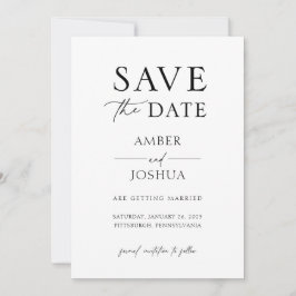 Convite de Salvar a Data de Casamento Clássico Mod