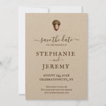 Convite de Salvar a Data do Outono com Bolota