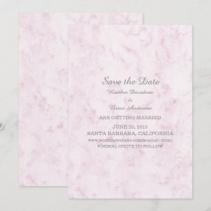 Convite de Salvar a Data em Mármore Rosa Elegante