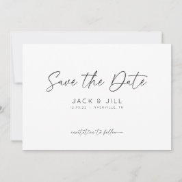 Convite de Salvar a Data Minimalista Branco