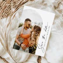 Convite de Salvar a Data Minimalista Moderno Arco