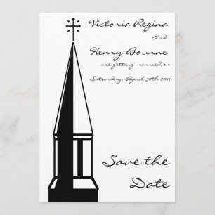 Convite de Salve a Data da Torre da Igreja