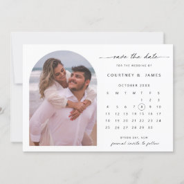 Convite de Salve a Data do calendário de Arco com 