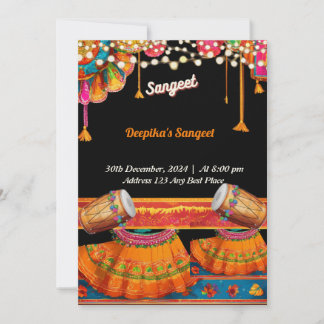 Convite de Sangeet Card