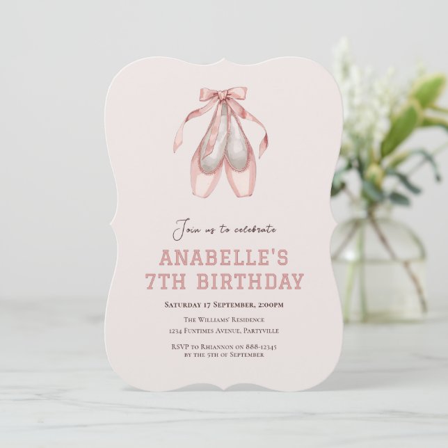 Convite de Sapatilhas de Ballet para Meninas de Qu (Em pé/Frente)