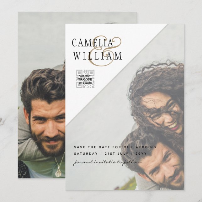 CONVITE DE SAVE DE CÓDIGO QR DE FOTO DA LeahG (Frente/Verso)