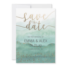 Convite de Save the Date aquarela