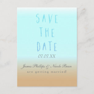 Convite de Save The Date Aquarela Ombre Praia