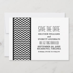 Convite de Save the Date com Borda de Chevron de É
