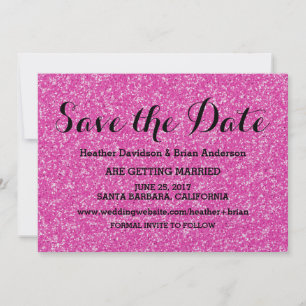 Convite de Save the Date com Brilho Rosa