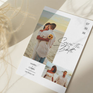 Convite de Save The Date com Foto Moderno e Simple