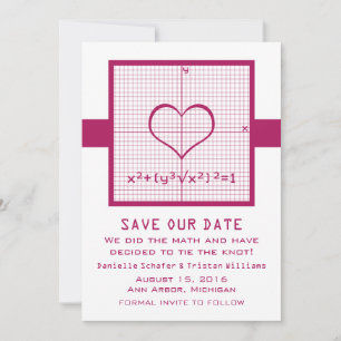 Convite de Save the Date com Gráfico de Matemática