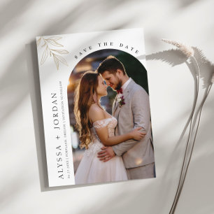 Convite de Save the Date de Arco Floral com Foto