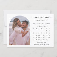 Convite de Save the Date de calendário de Arco com