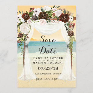 Convite de Save the Date de Casamento Beach Arbor