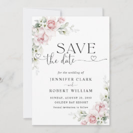 Convite de Save The Date de Casamento com Rosas Ro