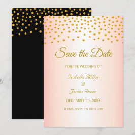Convite de Save the Date de casamento Rosa Ouro Pr